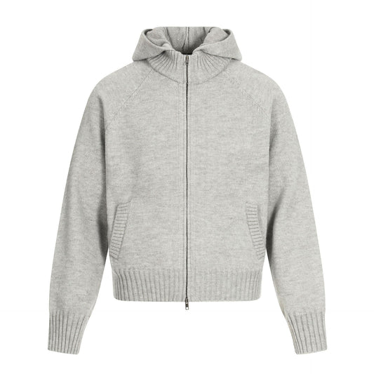 Vintage High-End Open Front Knit Sweater Solid Color Old Money Style Trendy Men's Short Wide Hooded Knitwear